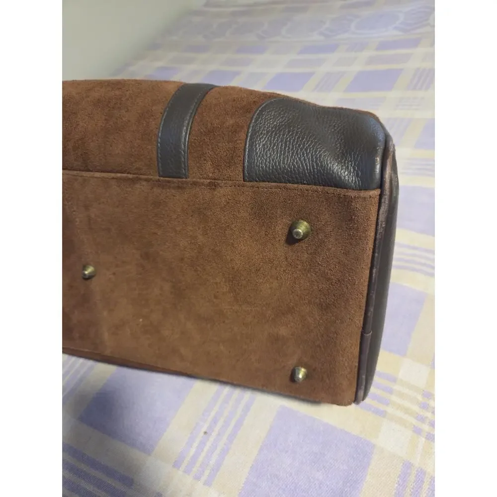 Marlboro Guts Grit Gear Vintage Brown Suede Leather Duffle Bag HEAVY DUTY NWT